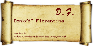Donkó Florentina névjegykártya